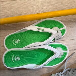 NWT White and Green Sport & Beach Sandals